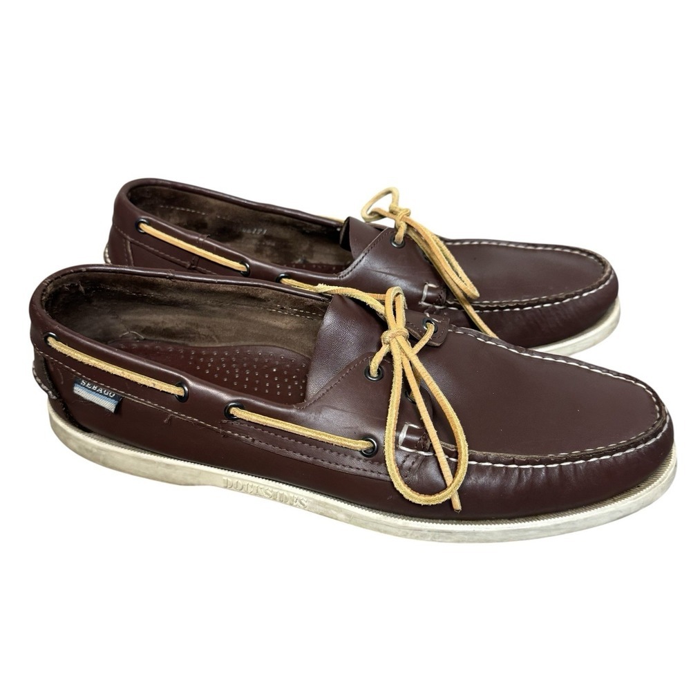 Sebago Docksides Boat Shoes Mens Size 15 M Waxed Brown Leather Preppy Nautical